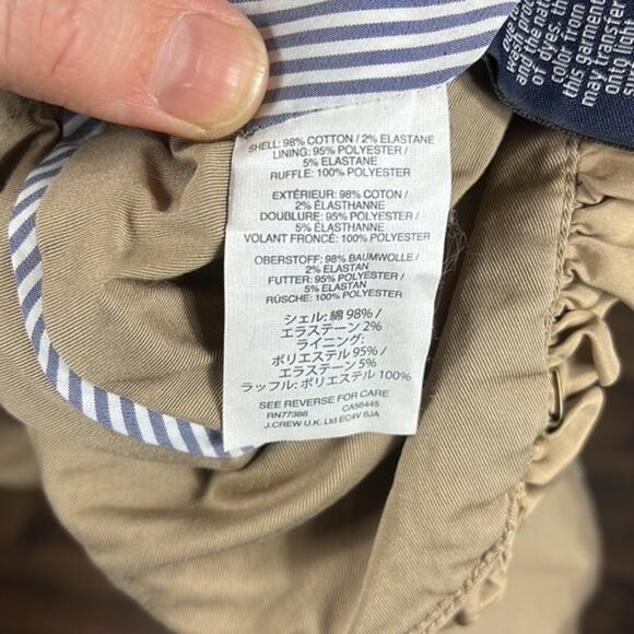 J. Crew Ruffle Chino Jacket in Tan/Khaki. - Picture 8 of 9